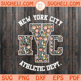 New York City Athletic Dept Svg Retro Groovy Flower NYC Svg Png Dxf Eps Files