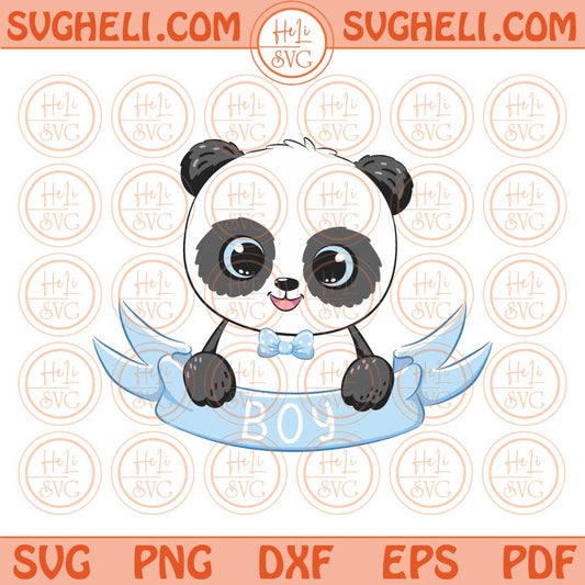 Panda Boy Svg Cute Panda Boy Svg Boy Love Panda Svg Png Dxf Eps Files