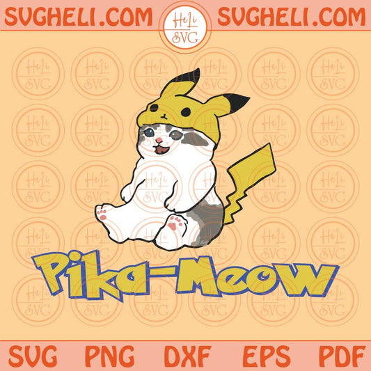 Pika Meow Svg Cute Cat Meow Svg Pokemon Cat Svg Funny Cat Lover Svg Png Dxf Eps Files