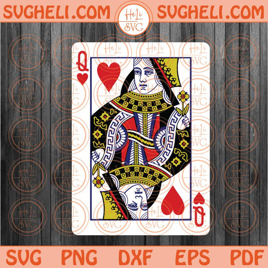 Queen of Hearts Svg Retro Playing Cards Vintage Feminist Svg Png Dxf Eps Files