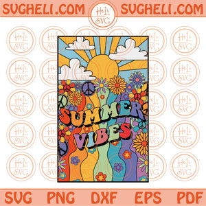 Retro Sunshine Groovy Sunset Summer Vibes Daisy Flowers Svg Png Sublimation Design Dxf Eps Files