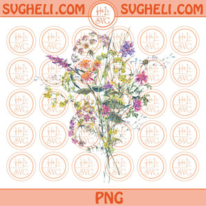 Retro Wildflowers png Sublimation Design Vintage Wildflower Png Eps Files