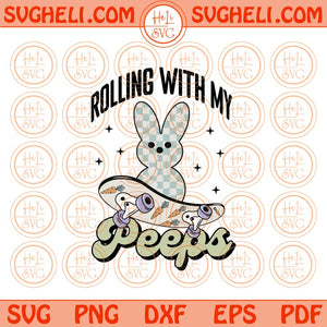 Rolling With My Peeps Svg Easter Boy Bunny Skateboard Svg Png Dxf Eps Files