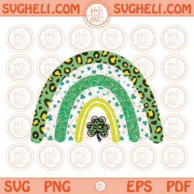 Saint Patricks Day Rainbow Png Sublimation Retro Rainbow Clover Svg Png Dxf Pdf Eps Files