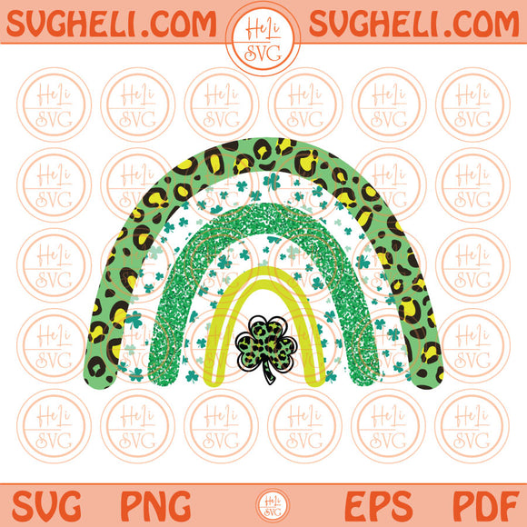 Saint Patricks Day Rainbow Png Sublimation Retro Rainbow Clover Svg Png Dxf Pdf Eps Files