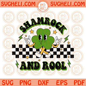 Shamrock And Roll Svg St Patricks Day Rocker Svg Png Sublimation Dxf Eps Files