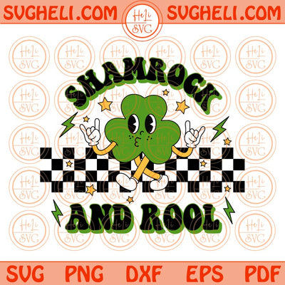 Shamrock And Roll Svg St Patricks Day Rocker Svg Png Sublimation Dxf Eps Files