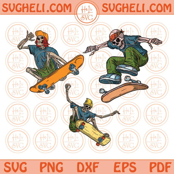 Skeleton Skateboarding Png Sublimation Skeletons Skateboard Svg Png Dxf Eps Files