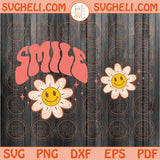 Smile Daisy Svg Retro Daisy Smiley Svg Groovy Happy Face Svg Png Dxf Eps Files