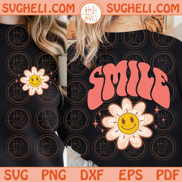 Smile Daisy Svg Retro Daisy Smiley Svg Groovy Happy Face Svg Png Dxf Eps Files