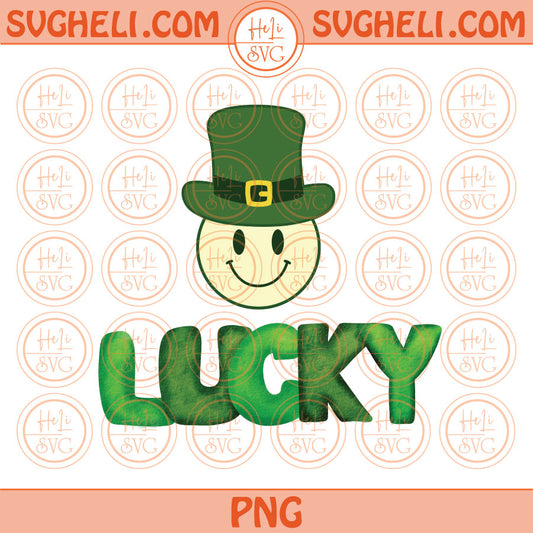 St Patricks Day Png Lucky Smiley Face Leprechaun Png Sublimation Files