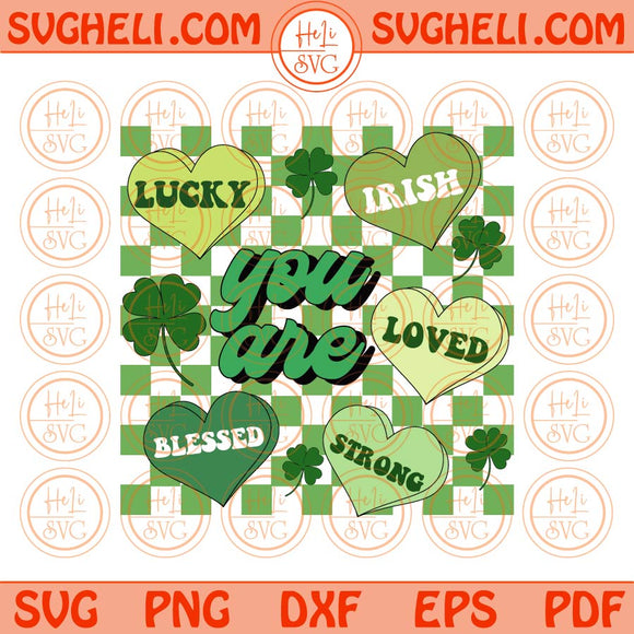 St Patricks Day Svg You Are Svg Heart Checkered Shamrock Svg Png Sublimation Dxf Eps Files