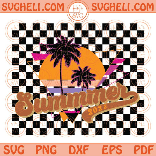 Summer 2023 Svg Retro Vintage Summer Vibes Svg Png Sublimation Dxf Eps Files