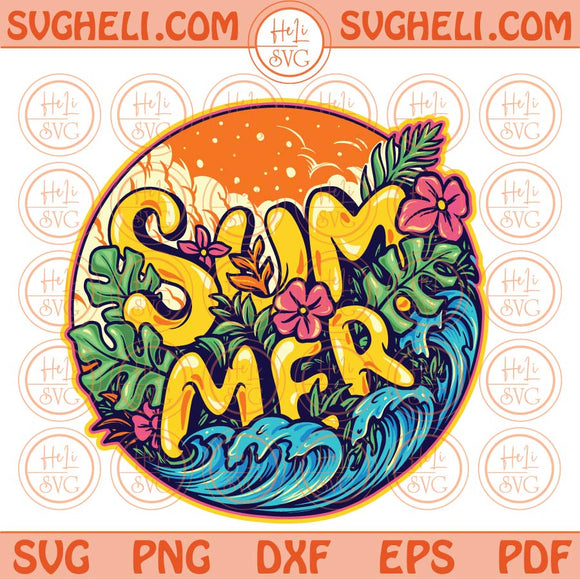 Summer Svg Retro Summer Vibes Svg Groovy Summer Beach Svg Png Dxf Eps Files