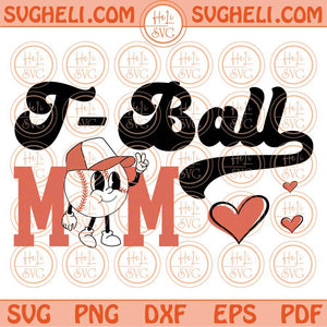 T Ball Mom Svg Retro Baseball Character Svg Softball Mom Svg Png Dxf Eps Files