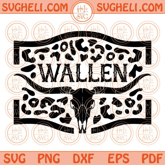 Wallen Bull skull Svg Leopard Skull Wallen Svg Country Svg Western Svg Png Dxf Eps Files