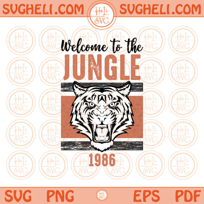 Welcome to the Jungle Svg White Bengal 1968 Vintage Style Svg Png Dxf Pdf Eps Files